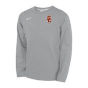 USC Trojans Youth Boys Nike Gray SC Interlock Coach Crew Neck Top